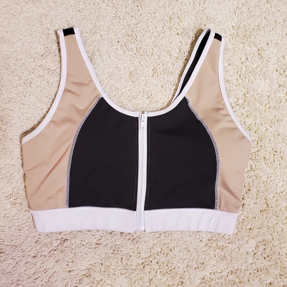 2 Pc CALI SPORT Women Athletic Shorts Sports Bra Top Black Tan White BUNDLE - Picture 3 of 16